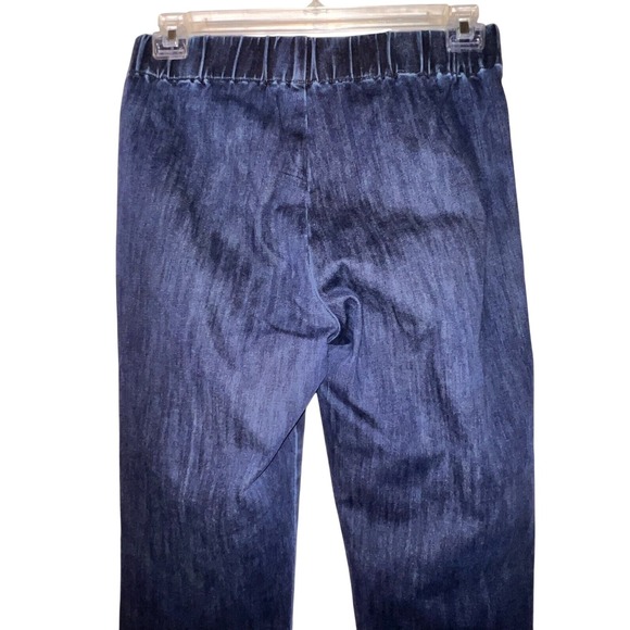 Soft Surroundings Denim Blue Stretch Jean Leggings Pants Womens M Elastic Waist - Picture 4 of 7
